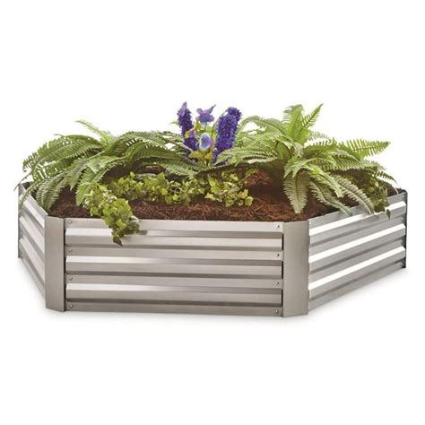 castlecreek hexagon galvanized steel planter box|CASTLECREEK Metal Garden Planter Box with .